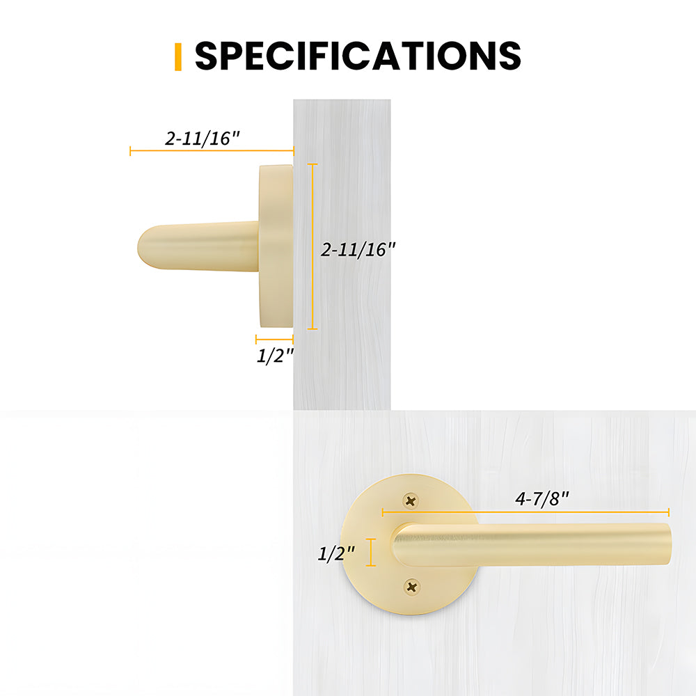Zinc Alloy Closet Door Lever Handles for Hallway Doors