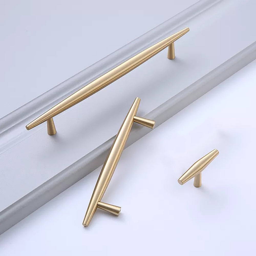 Modern Solid Brass Kitchen Cabinet Knobs and Handles