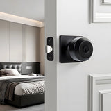 Black Simple Round Entry Front Door Knob