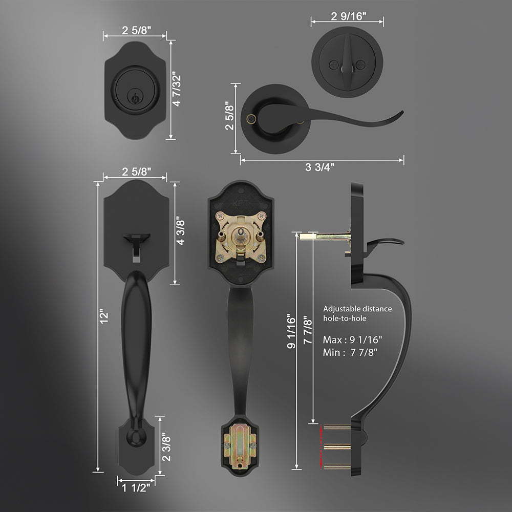 Zinc Alloy Entry Door Lock Front Door Handlesets