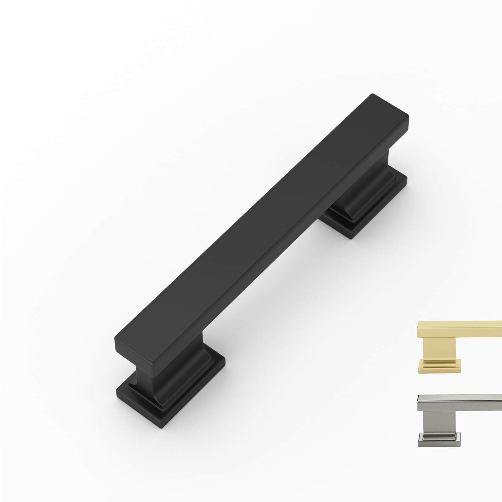 Cabinet Pulls Black & Silver Solid Aluminum Alloy Kitchen Handles