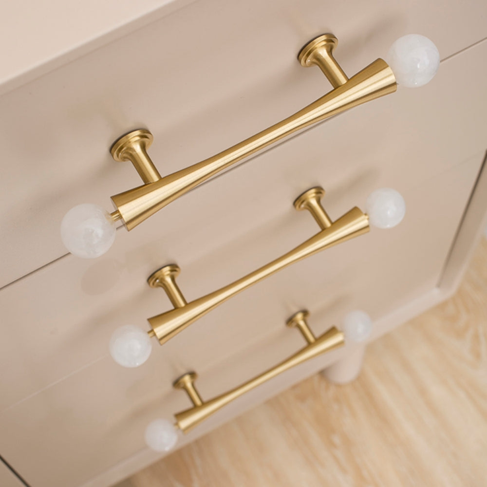 Personality Crystal Brass French Light Luxury Style Wardrobe Cabinet  Pull