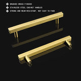 Square Brushed Gold Cabinet Pulls  For Kitchen