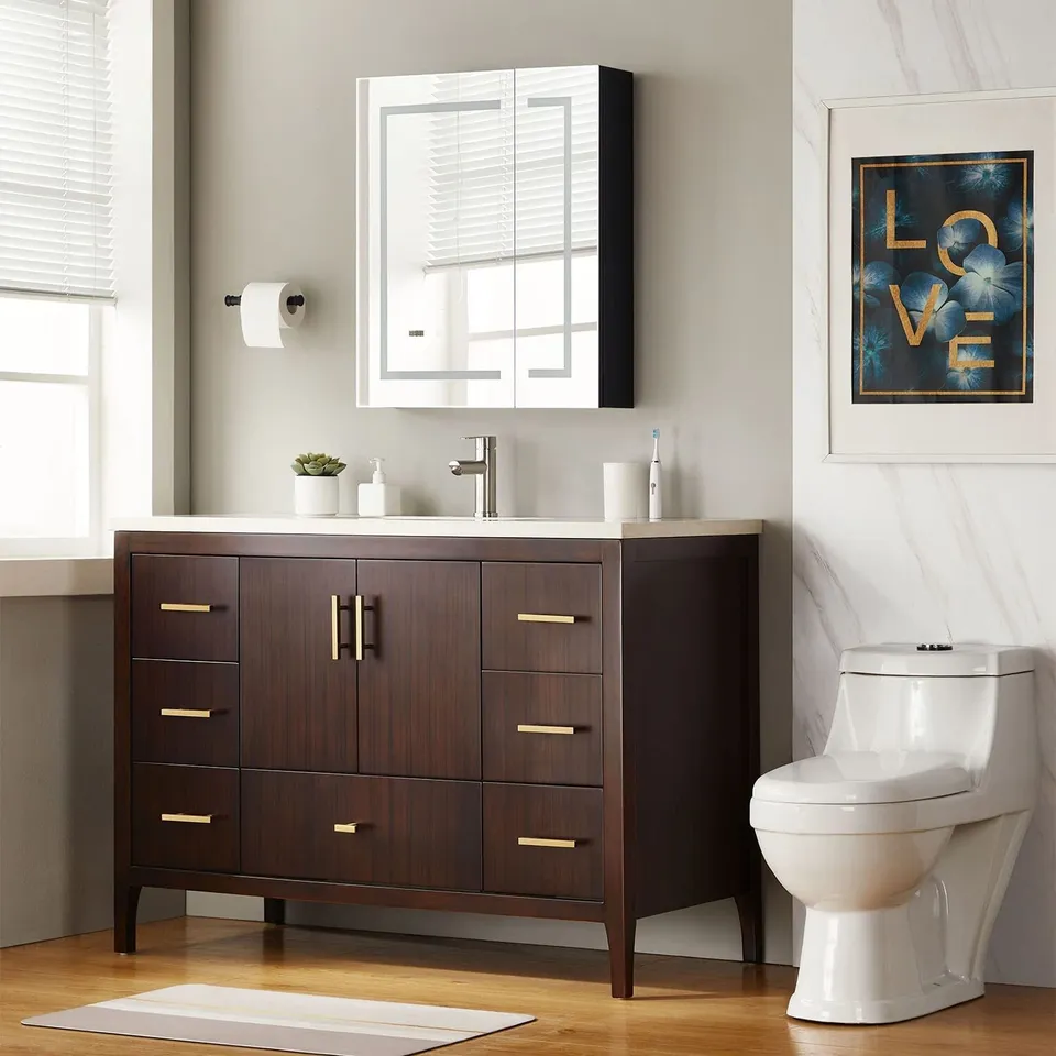 Square Brushed Gold Cabinet Pulls  For Kitchen