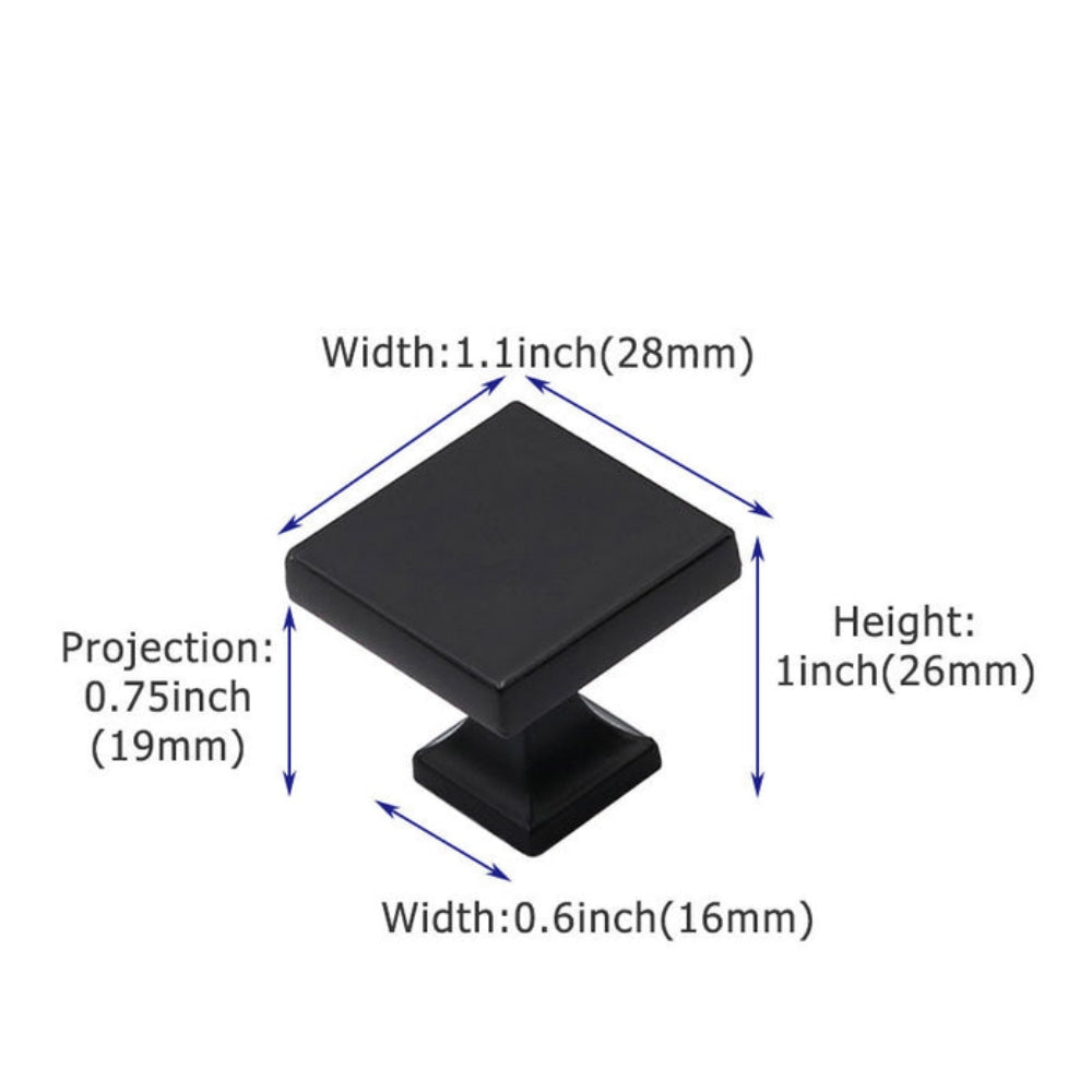 Square Zinc Alloy Kitchen Cabinet Knobs