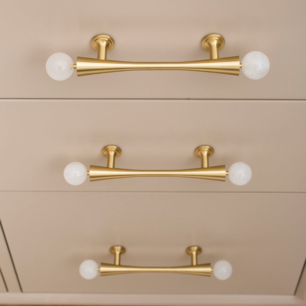 Personality Crystal Brass French Light Luxury Style Wardrobe Cabinet  Pull