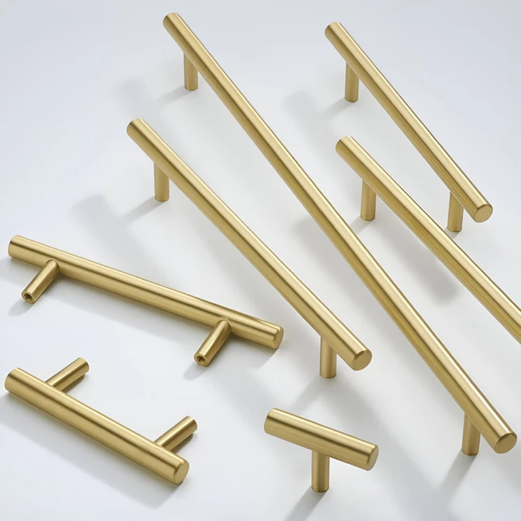 Brushed Gold Euro Style Cabinet Handles