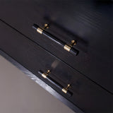 French Crystal Marble Brass Cabinet Drawer Handle