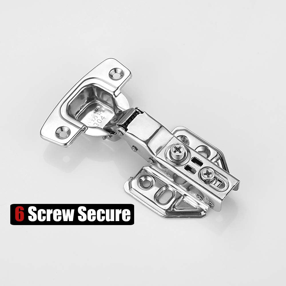 Cabinet Hinges Soft Close Hinges For Frameless Kitchen Cabinets Door 1.2mm Thickness Stainless Steel Nickel Plated Finish