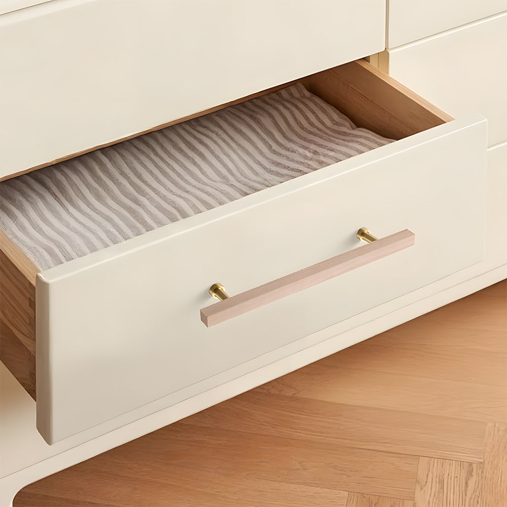 Brass Base Wooden Square Cabinet Handles