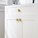 Modern Drawer Knob Brass Flower Knob Gold Decorative Knob for Kitchen