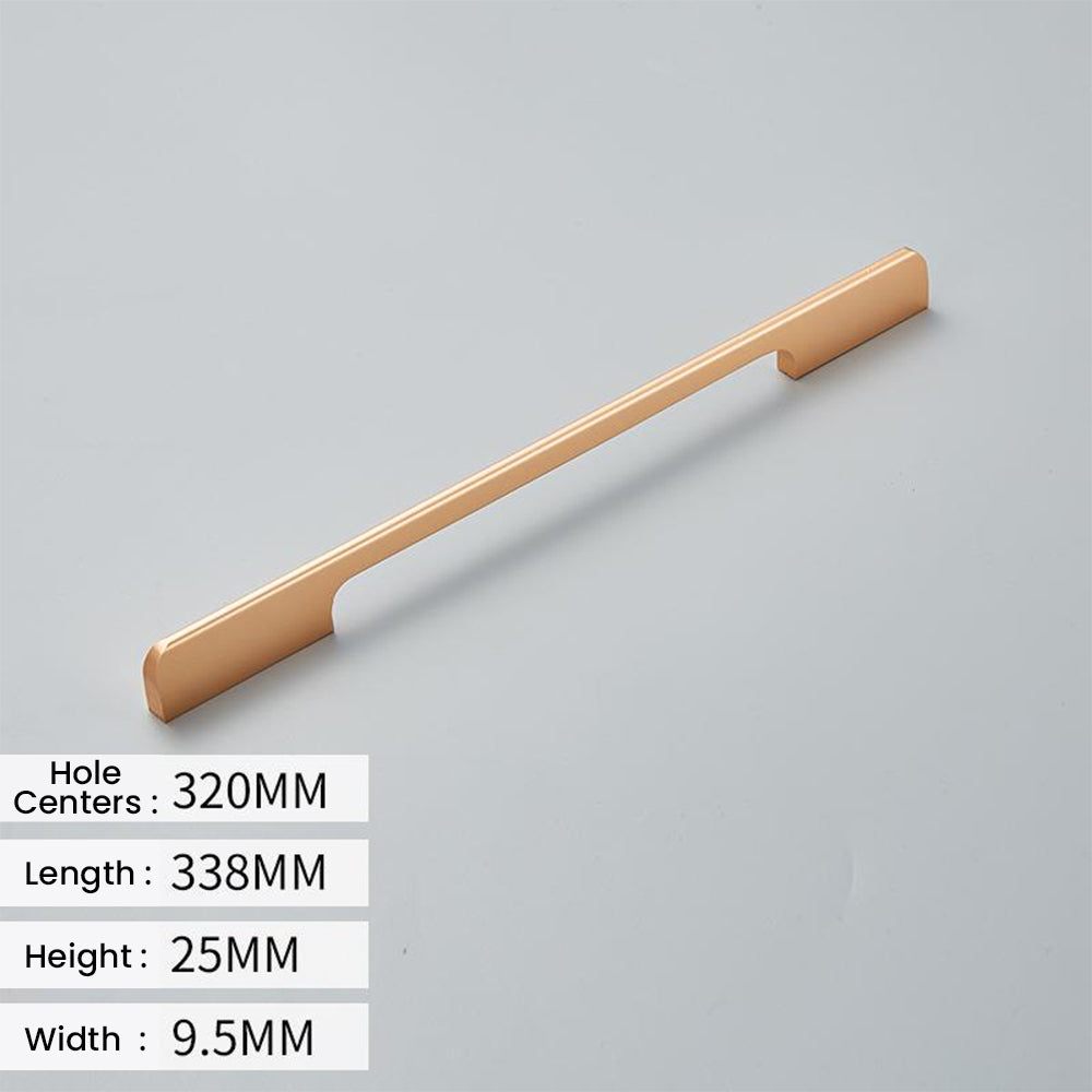 Solid Aluminum Alloy Modern Black Long Cabinet and Drawer Handles