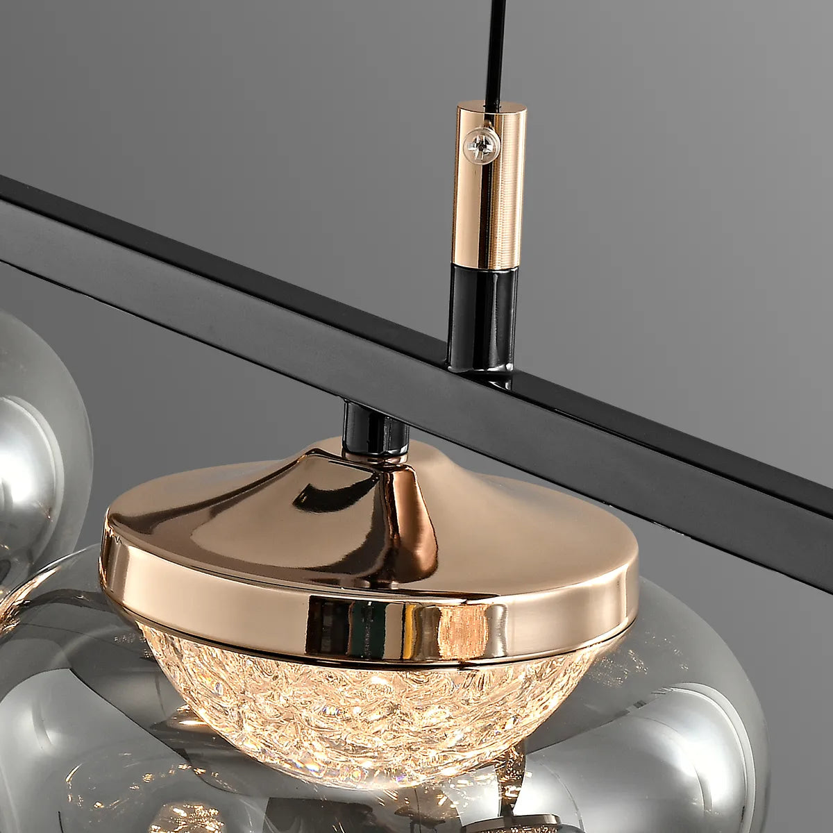 Smoked glass chandelier