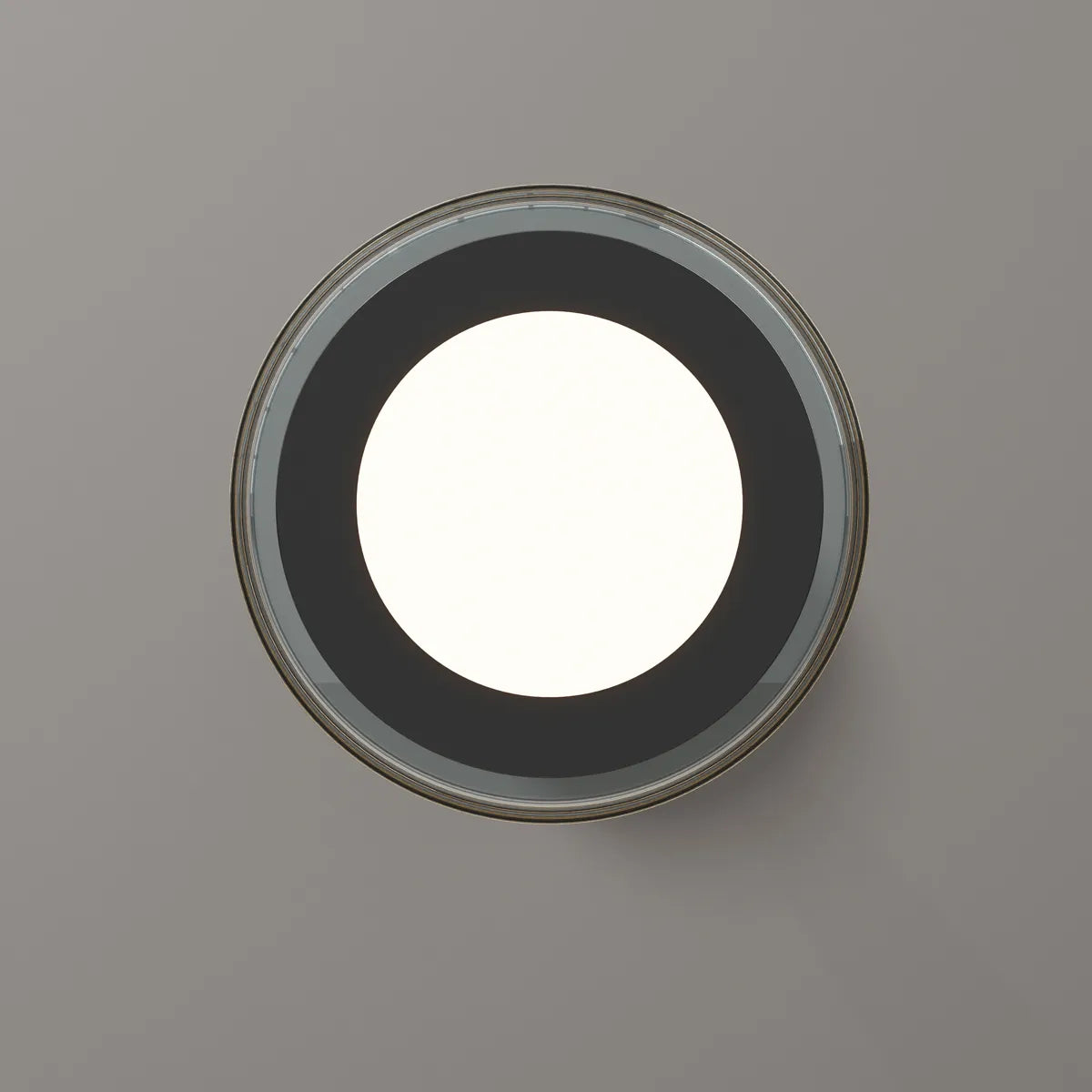 Smoked round glass pendant