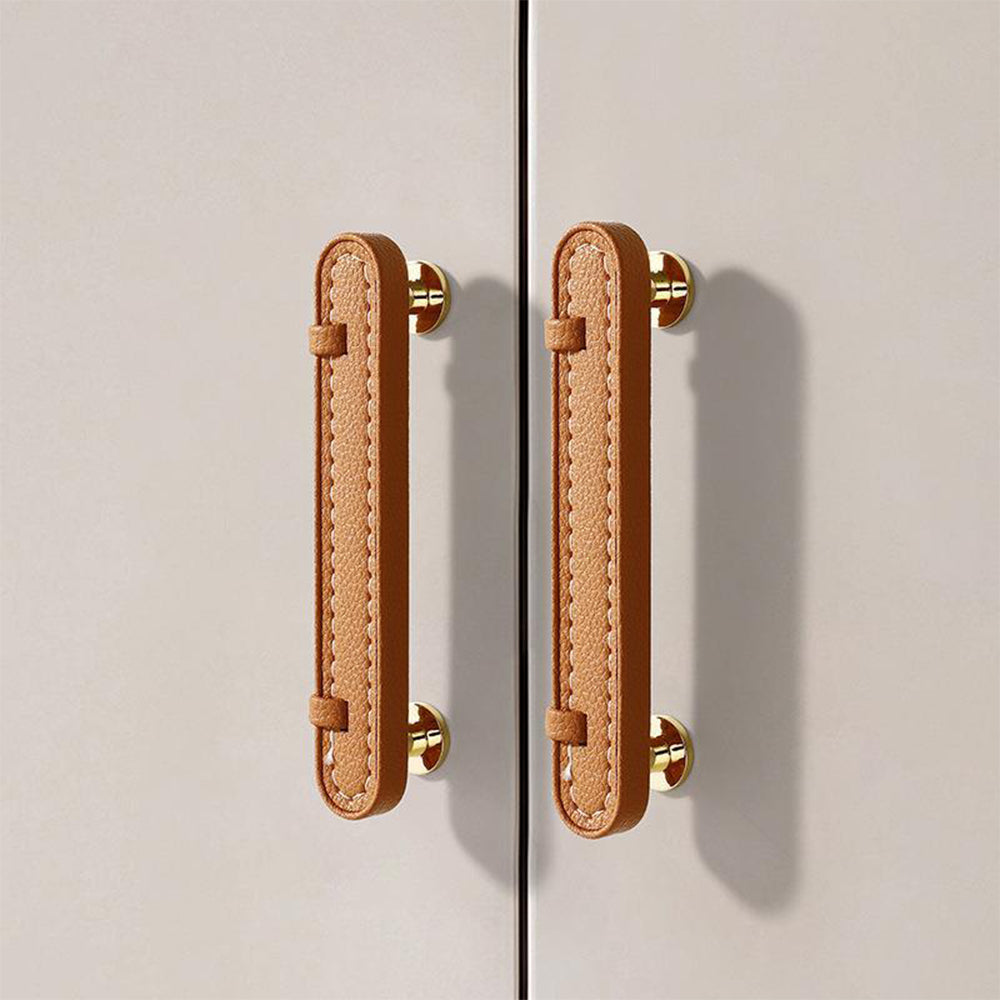Stylish Leather Kitchen Cabinet Handles