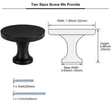 Matte Black Round Cabinet Knobs for Bathroom
