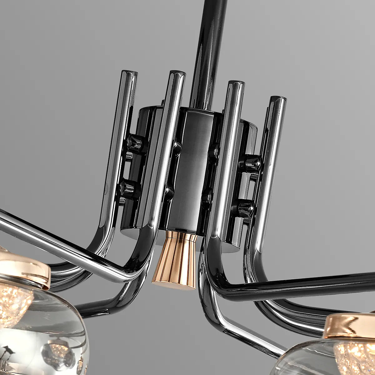 Smoked glass round pendant lamp