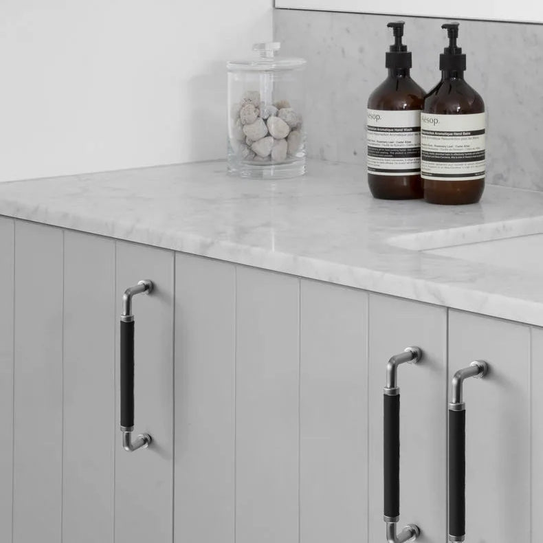Full Grain Leather Brass Cabinet Wardrobe Pull And Knobs