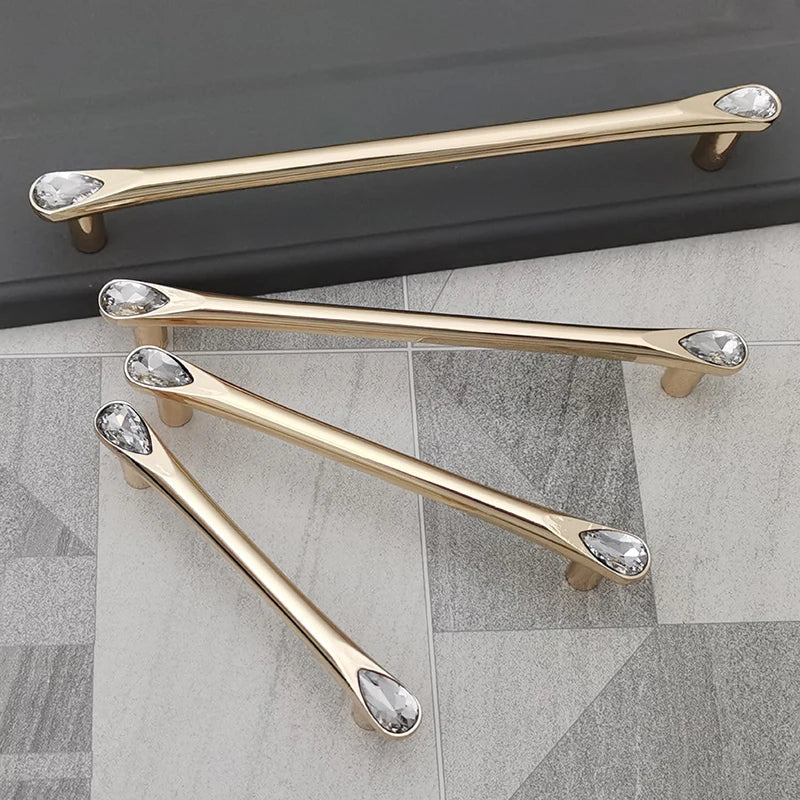 Gold Crystal Kitchen Cabinet Handles