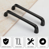 10 Pack Black 5 inch Hole Centers Modern Cabinet Handles