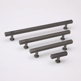 Modern Solid Thickened Zinc Alloy Square Stripe Cabinet and Drawer Handles