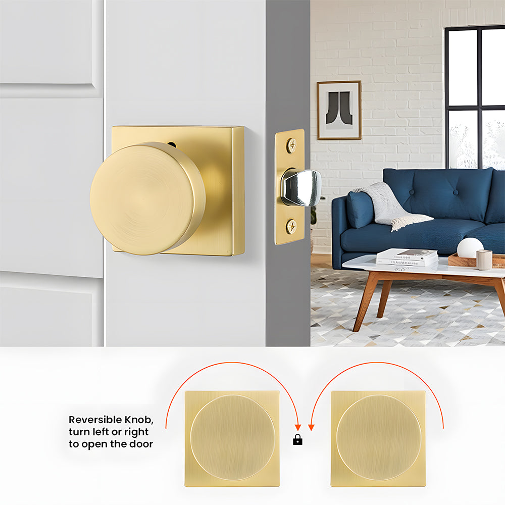 Privacy Square Door Knobs for Doors Bathroom Bedroom