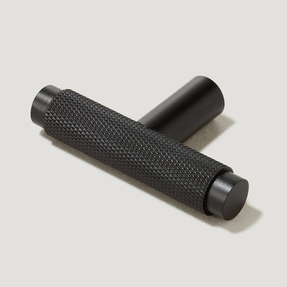 Brass Knurled T-Bar Cabinet Drawer Handles