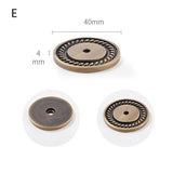 Vintage Bronze Solid Brass Single Hole Cabinet Knob with Backplate