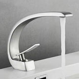Single Handle Waterfall Arc Bathroom Sink Faucet