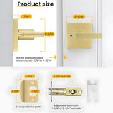 Brushed Gold Privacy Interior Door Lever for Bathroom Bedroom