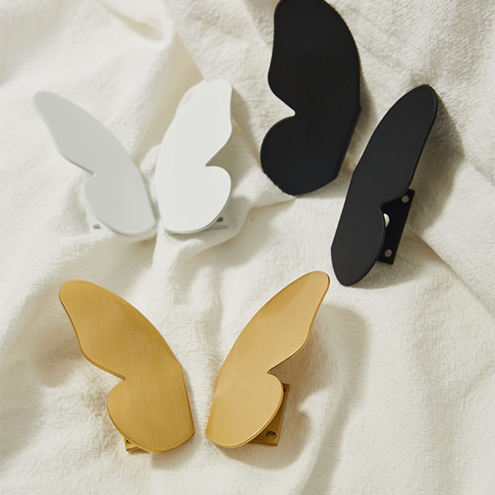 Unique Butterfly Drawer Pulls Modern Black Wardrobe Knob Cabinet Pulls