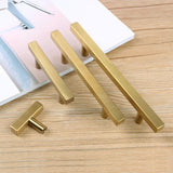 Square Brushed Gold Cabinet Pulls  For Kitchen