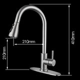 Brushed Nickel Stainless Steel Kitchen Faucet with Pull Down Sprayer