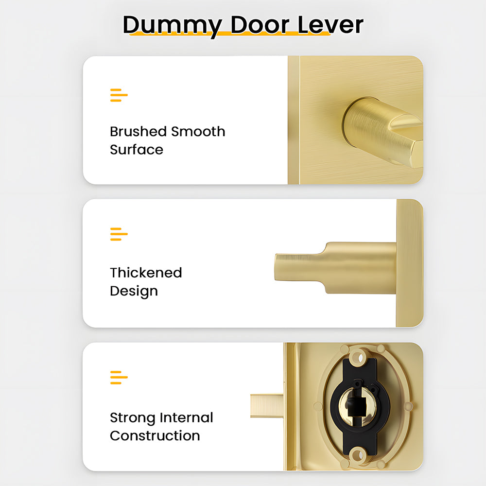 Brushed Gold Dummy Storage Room Door Handle