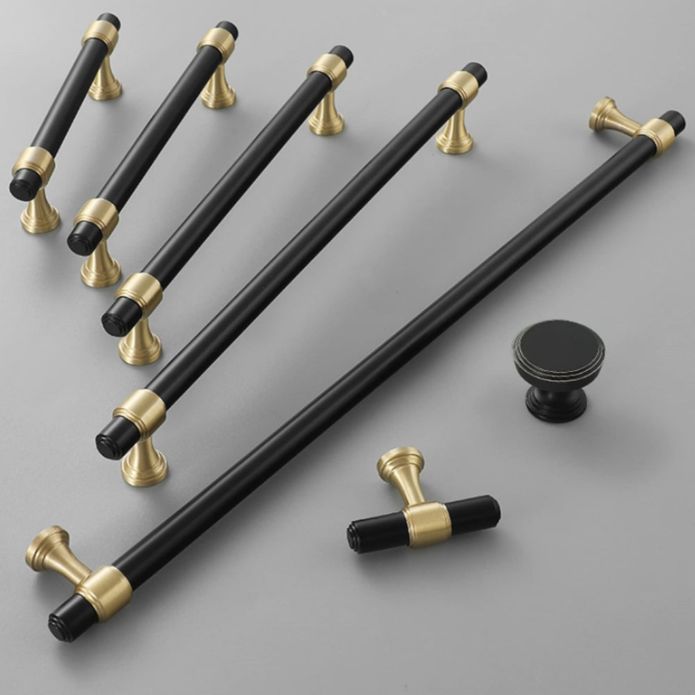 Modern Brass Black & Gold  Kitchen Cabinet Drawer Pulls