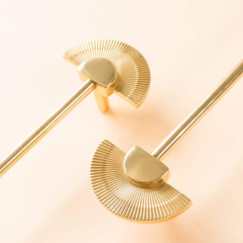 Gold Brass Scalloped Wardrobe Cabinet Pulls