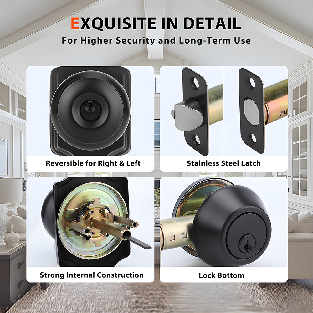 Keyed Entry Front Door Knob Set with Deadbolt