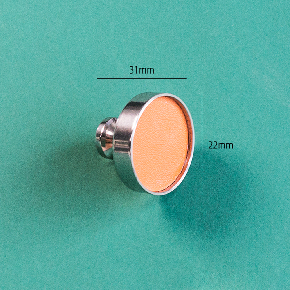Colorful Leather Stainless Steel Cabinet Knob