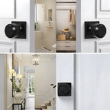 Black Simple Round Dummy Door Knob for French Doors