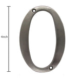 4 Inch Modern Zinc Alloy Silver House Number Signs