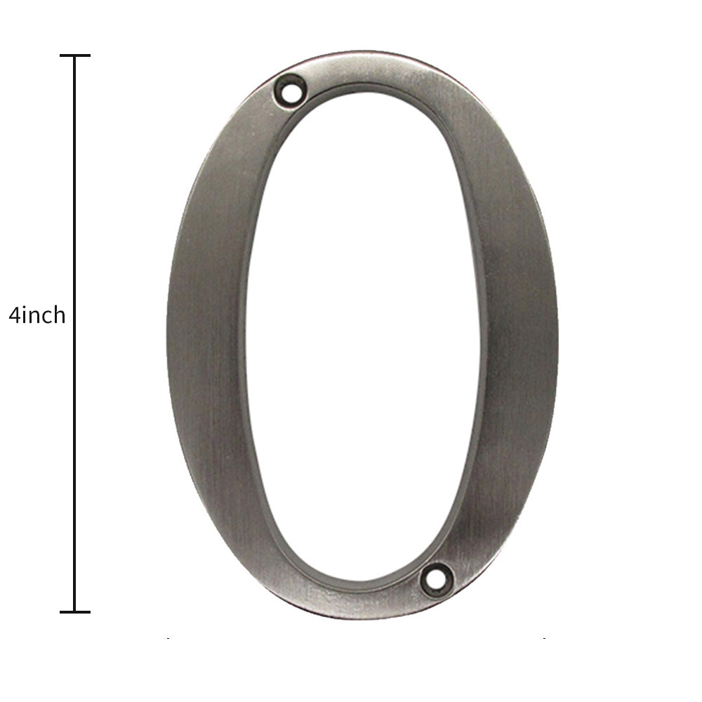 4 Inch Modern Zinc Alloy Silver House Number Signs