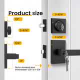 Square Contemporary Entry Door Handleset with Deadbolt
