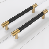 Colorful Brass Leather Cabinet Dresser Drawer Pulls