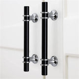 Brushed Nickel & Black Cabinet Pulls Solid Modern Drawer Pulls