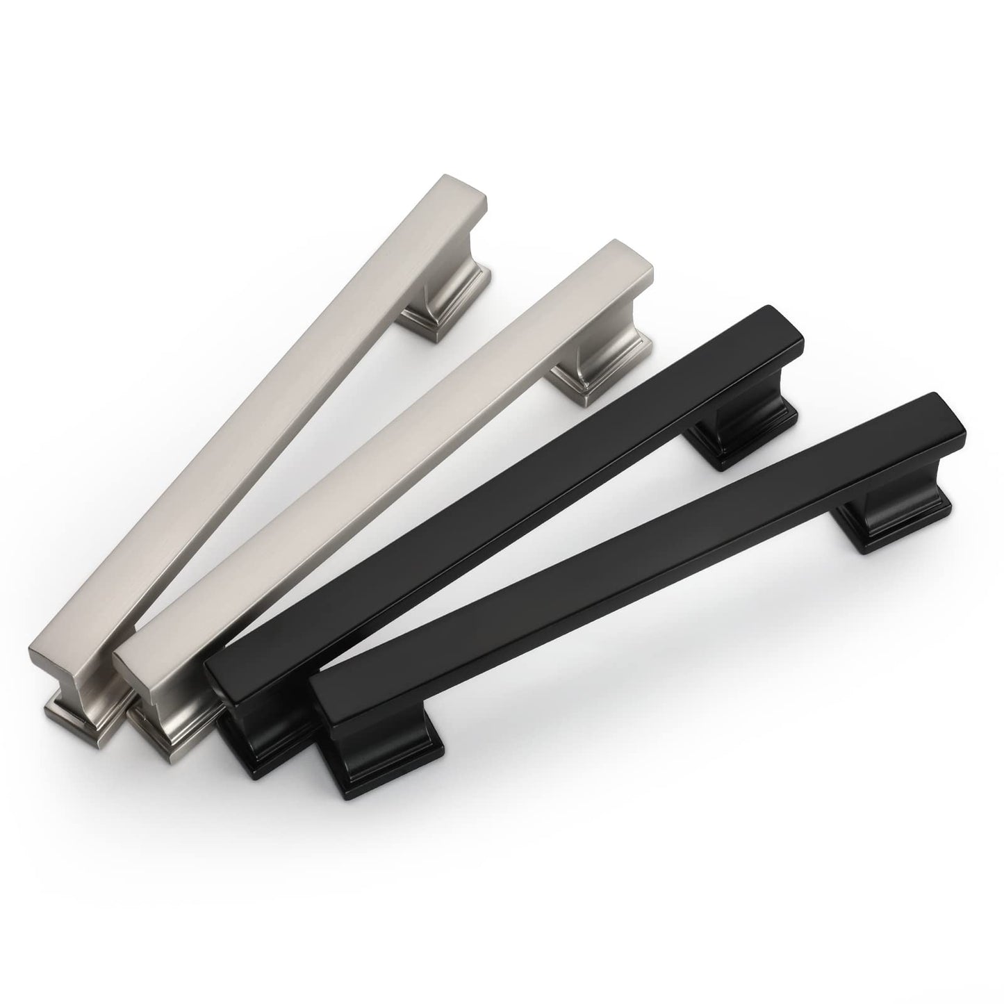 Cabinet Pulls Black & Silver Solid Aluminum Alloy Kitchen Handles