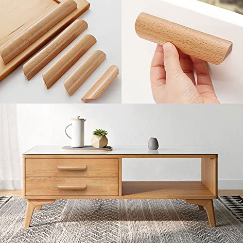 Morden Solid Wood Cabinet Drawer Pulls Wardrobe Handles Knobs for Home