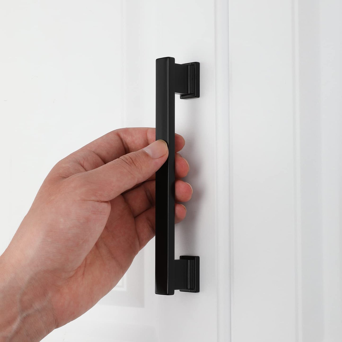 Cabinet Pulls Black & Silver Solid Aluminum Alloy Kitchen Handles