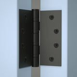 Matte Black 4in x 4in Ball Bearing with Square Corners Door Hinges for Exterior Doors