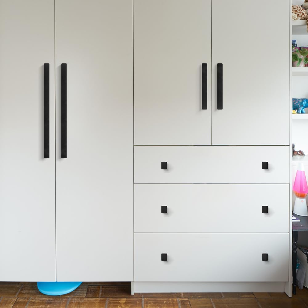 Matte Black Aluminum Alloy Kitchen Hardware Drawer Handles