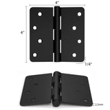 Black 4 Inch 8 Holes Oil Rubbed 1/4"Round Corner Residential Door Hinges